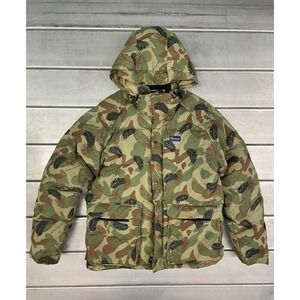 Penfield Camo Feather Puffer Jacket Mens L Parka Hooded Outdoor DPM Down Stroke